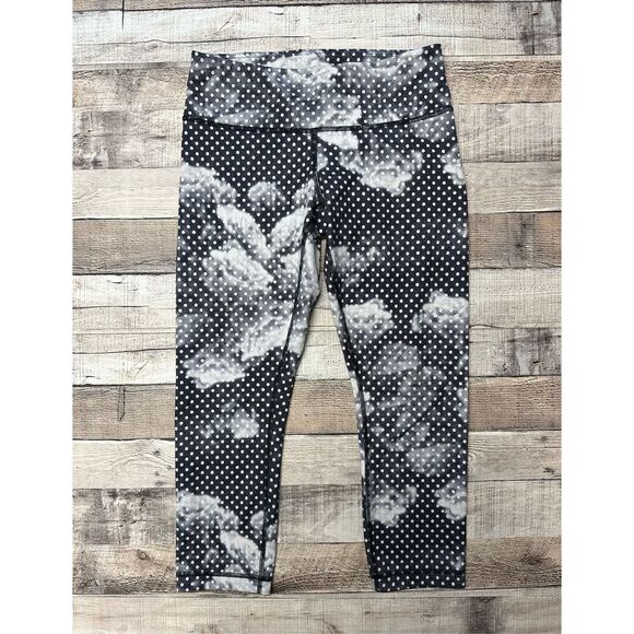 Lululemon Wunder Under Crop Luon Dottie Dream Rose Neutral Blush Black | Size 6 - Picture 4 of 10